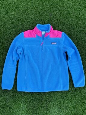 Vineyard Vines Women’s Blue and Pink Fleece Pullover Jacket